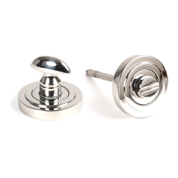 49861 � 53 x 8mm � Polished Stainless [316] � From The Anvil Round Thumbturn Set [Art Deco]