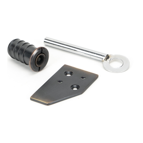 49916 • 28 x 16mm • Aged Bronze • From The Anvil Key-Flush Sash Stop