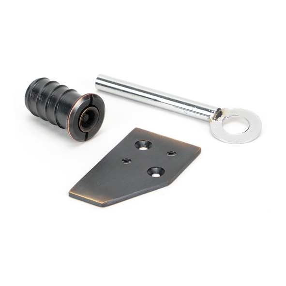 49916 � 28 x 16mm � Aged Bronze � From The Anvil Keyed Flush Sash Stop