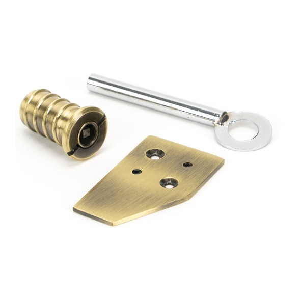 49917  28 x 16mm  Aged Brass  From The Anvil Key-Flush Sash Stop