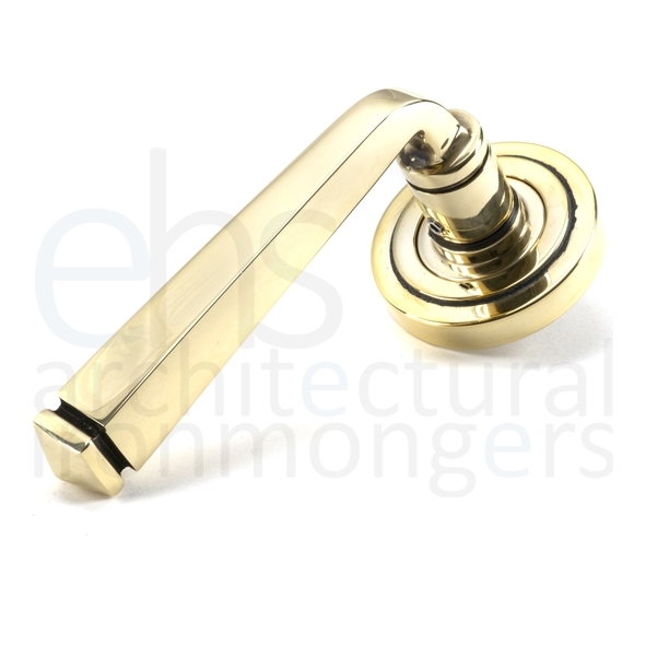 49946 • 53 x 8mm • Aged Brass • From The Anvil Avon Round Lever on Rose Set [Art Deco] - Unsprung