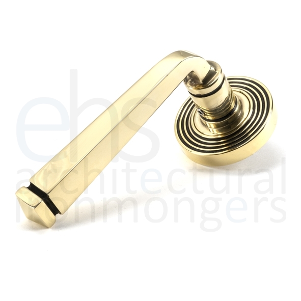 49947  53 x 8mm  Aged Brass  From The Anvil Avon Round Lever on Rose Set [Beehive] - Unsprung