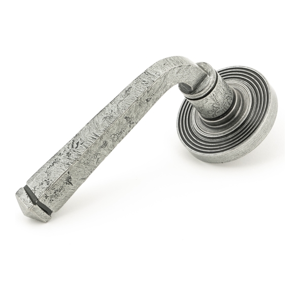 49967  53 x 8mm  Pewter Patina  From The Anvil Avon Round Lever on Rose Set [Beehive] - Unsprung