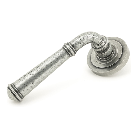 49978  53 x 8mm  Pewter Patina  From The Anvil Regency Lever on Rose Set [Art Deco] - Unsprung