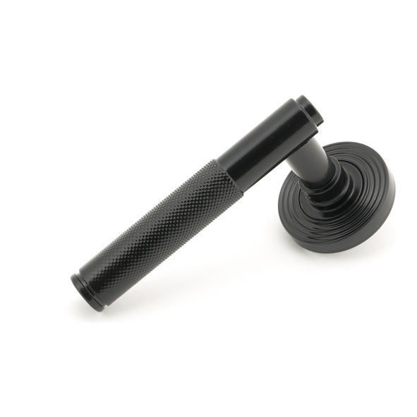 50007 • 53 x 8mm • Black • From The Anvil Brompton Lever on Rose Set [Beehive] - Unsprung