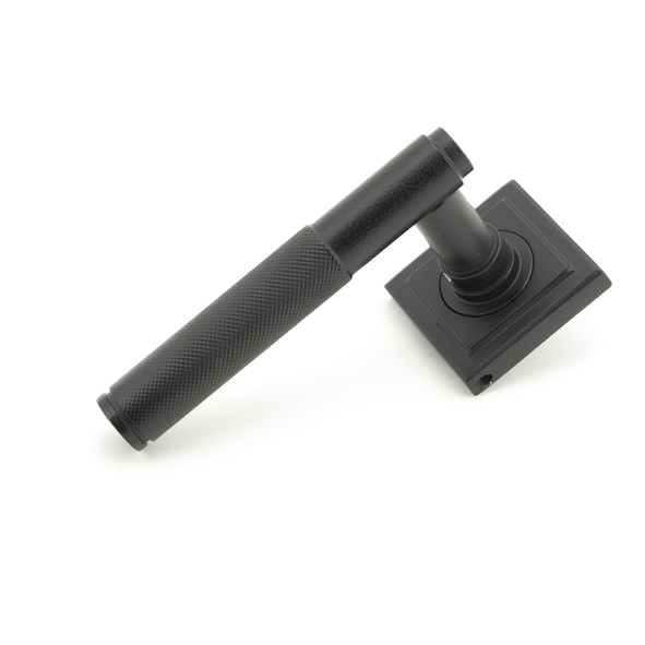 50012  53 x 53 x 8mm  Matt Black  From The Anvil Brompton Lever on Rose Set [Square] - Unsprung