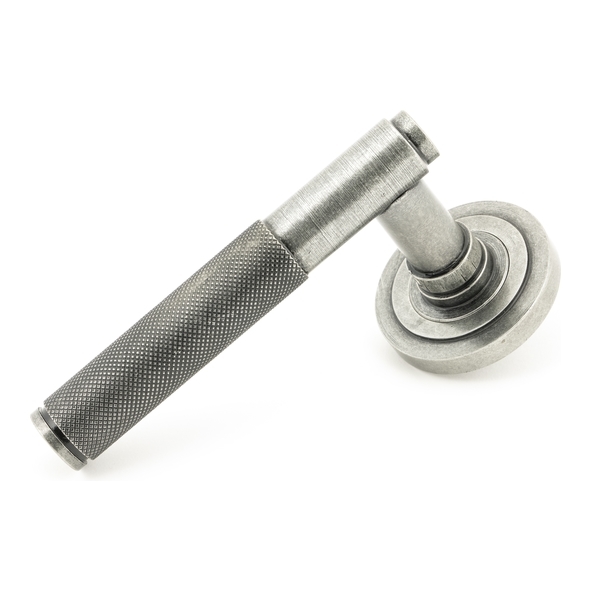50014 • 53 x 8mm • Pewter Patina • From The Anvil Brompton Lever on Rose Set [Art Deco] - Unsprung