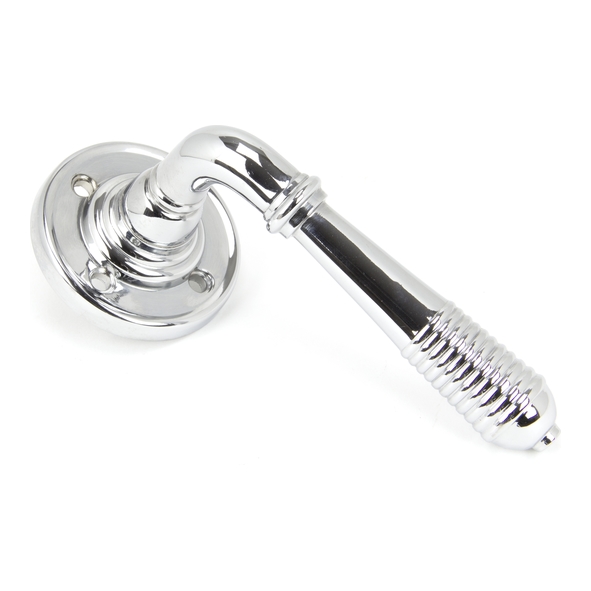 50088  60 x 8mm  Polished Chrome  From The Anvil Reeded Lever on Rose Set - Unsprung