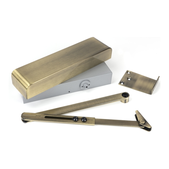 50107 • Aged Brass • From The Anvil Size 2-5 Door Closer & Cover