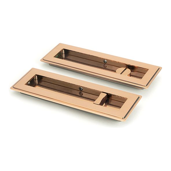 50138 • 175mm • Polished Bronze • From The Anvil Art Deco Rectangular Pull -Privacy Set