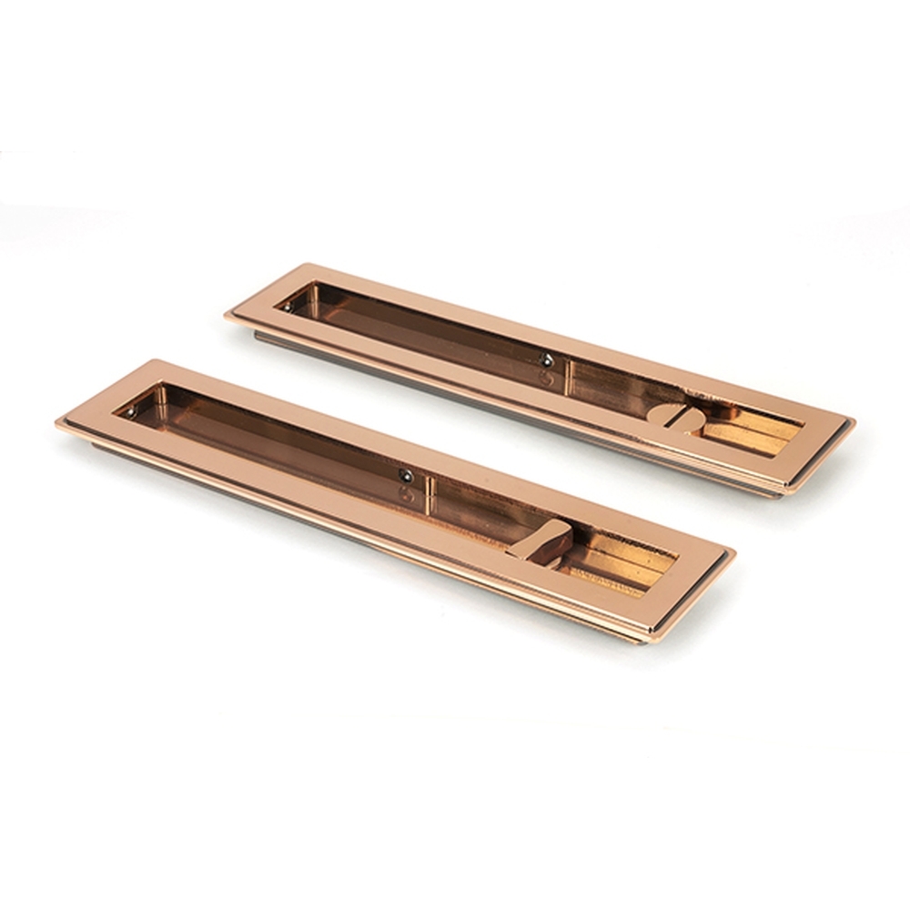 50139 • 250mm • Polished Bronze • From The Anvil Art Deco Rectangular Pull -Privacy Set