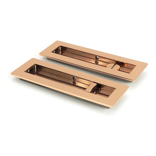 50140 • 175mm • Polished Bronze • From The Anvil Plain Rectangular Pull - Privacy Set