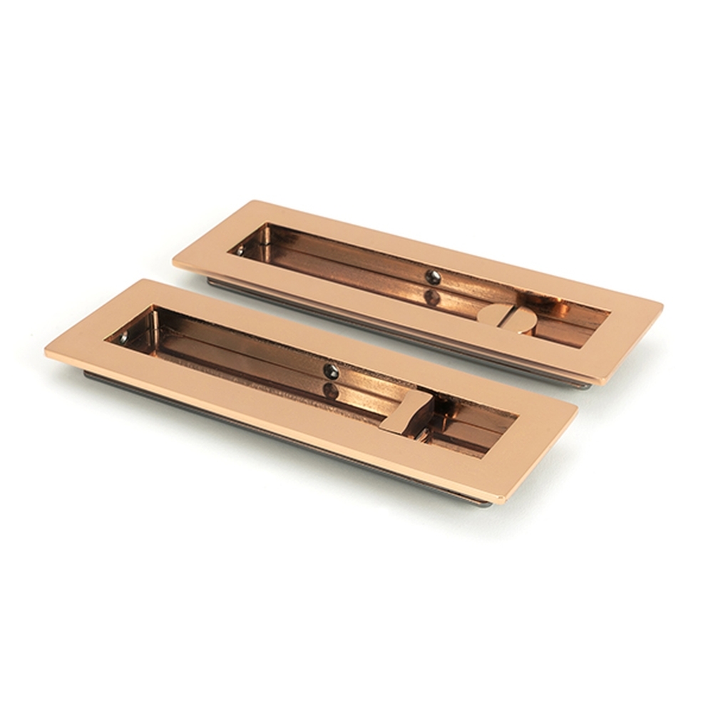 50140 • 175mm • Polished Bronze • From The Anvil Plain Rectangular Pull - Privacy Set