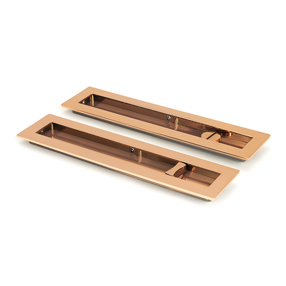 50141 • 250mm • Polished Bronze • From The Anvil Plain Rectangular Pull - Privacy Set