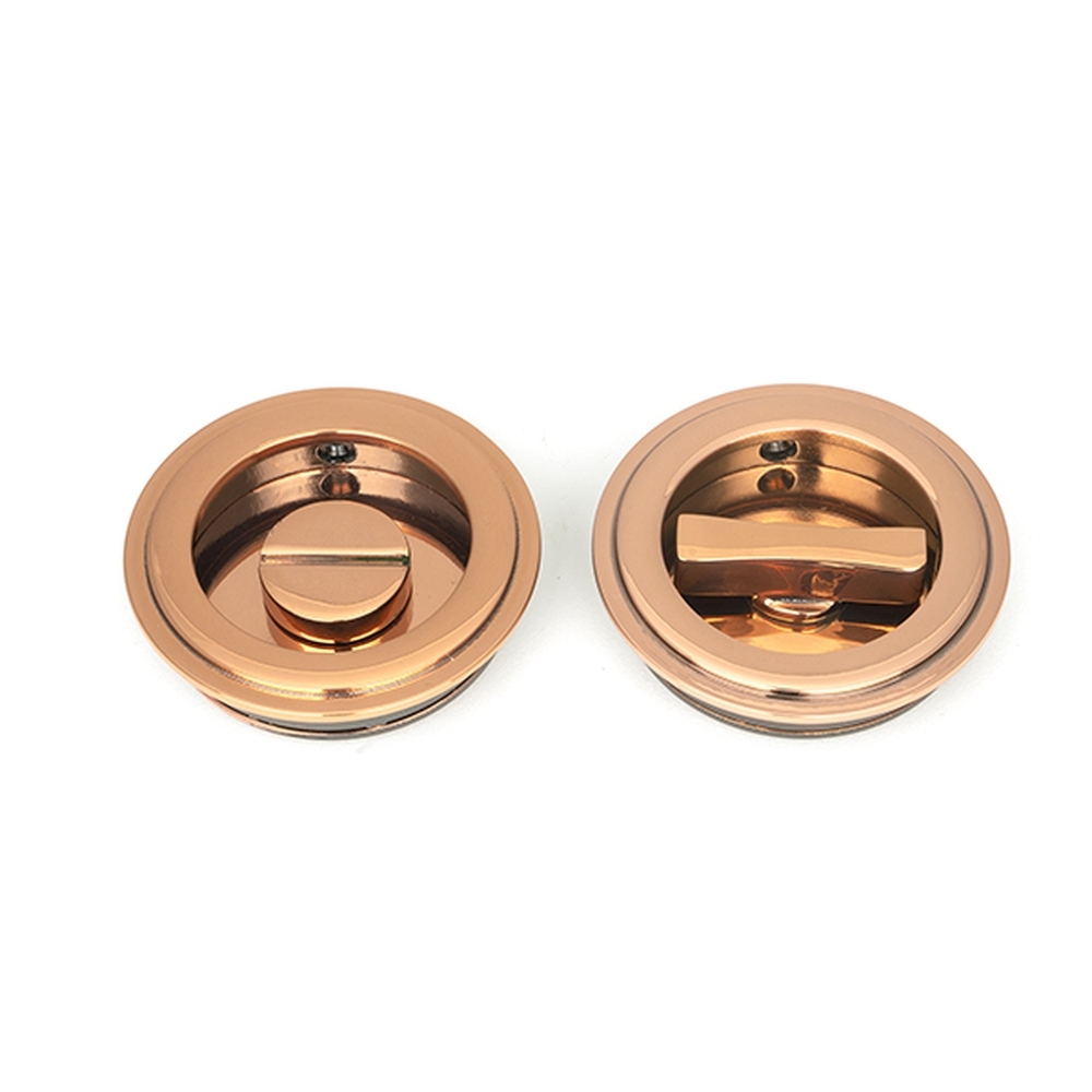 50146 • 60mm • Polished Bronze • From The Anvil Art Deco Round Pull - Privacy Set