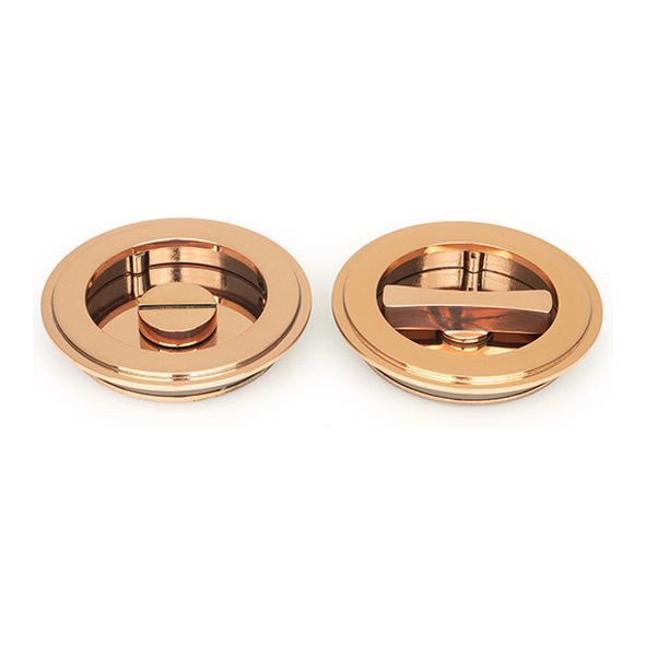 50147 • 75 mm • Polished Bronze • From The Anvil Art Deco Round Pull - Privacy Set