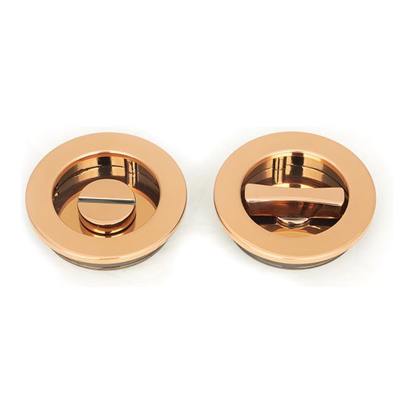 50148 • 60mm • Polished Bronze • From The Anvil Plain Round Pull - Privacy Set