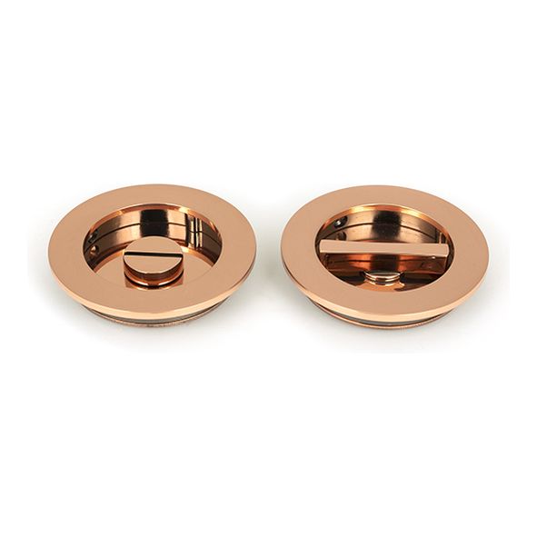 50149 • 75 mm • Polished Bronze • From The Anvil Plain Round Pull - Privacy Set