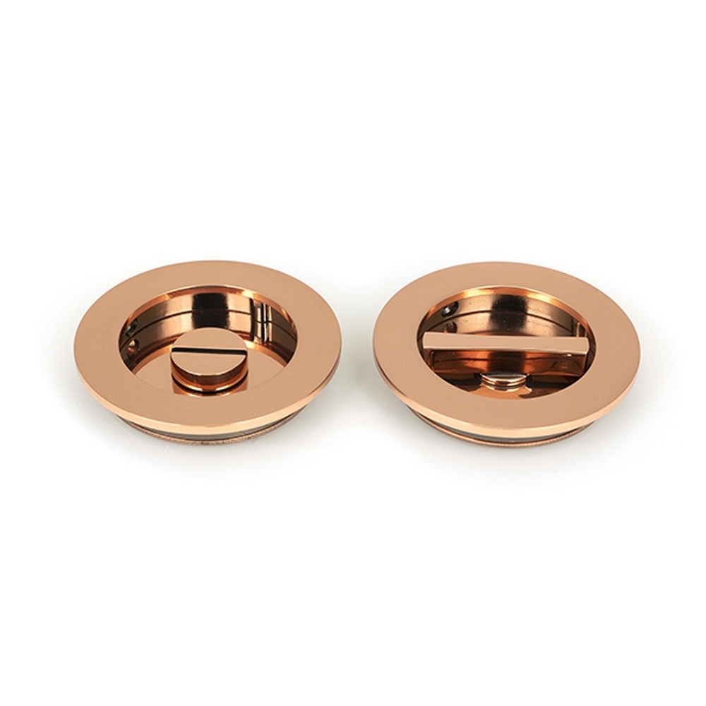 50149 • 75 mm • Polished Bronze • From The Anvil Plain Round Pull - Privacy Set