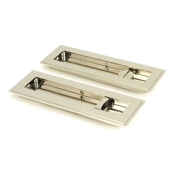 50156 • 175mm • Polished Nickel • From The Anvil Art Deco Rectangular Pull -Privacy Set