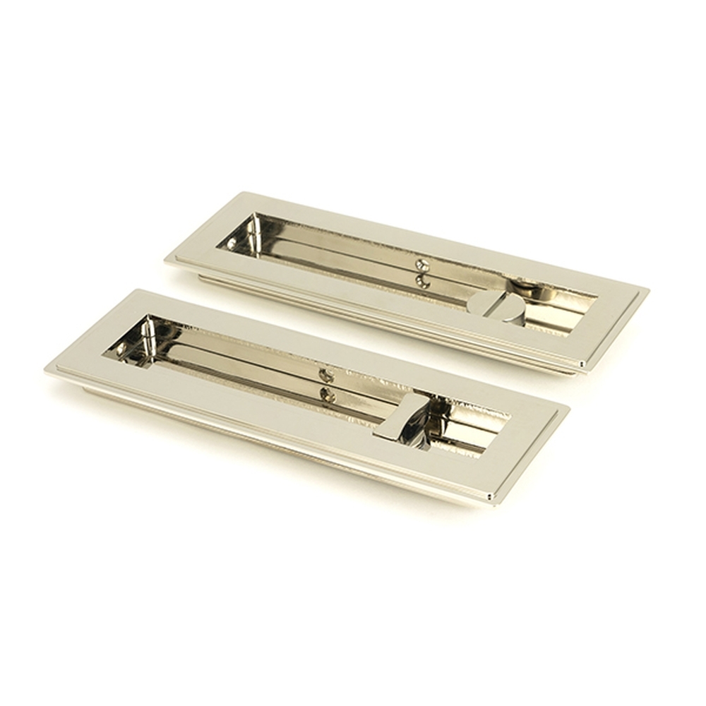 50156 • 175mm • Polished Nickel • From The Anvil Art Deco Rectangular Pull -Privacy Set