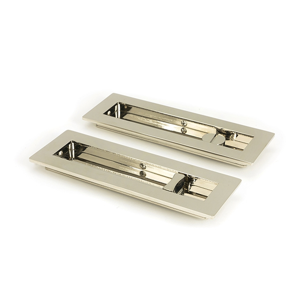 50158 • 175mm • Polished Nickel • From The Anvil Plain Rectangular Pull - Privacy Set