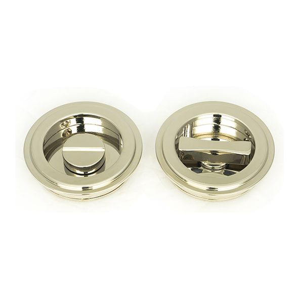 50164 • 60mm • Polished Nickel • From The Anvil Art Deco Round Pull - Privacy Set