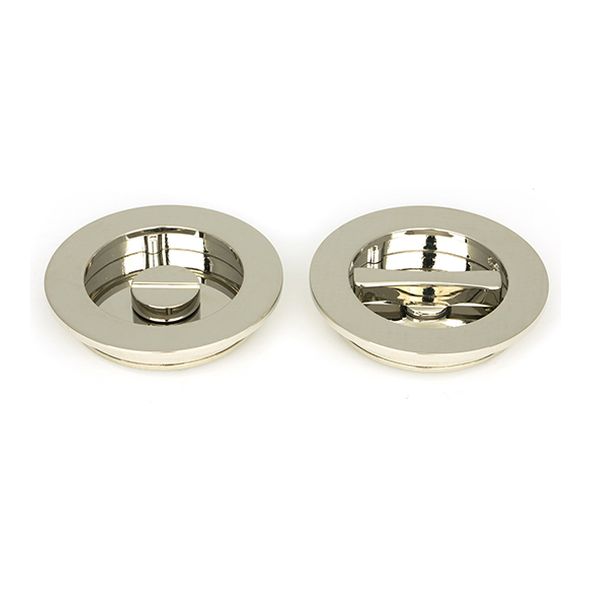 50167 • 75 mm • Polished Nickel • From The Anvil Plain Round Pull - Privacy Set