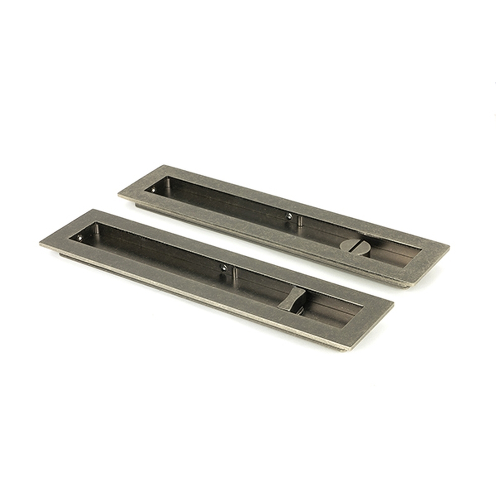 50177  250mm  Pewter Patina   From The Anvil Plain Rectangular Pull - Privacy Set