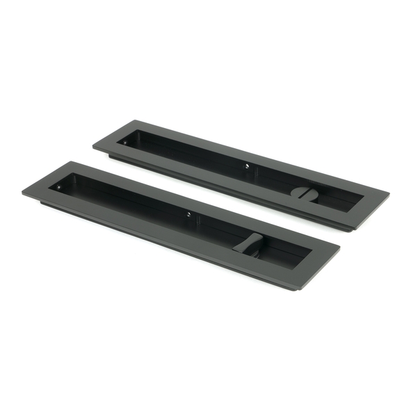 50213 � 250mm � Matt Black � From The Anvil Plain Rectangular Pull - Privacy Set