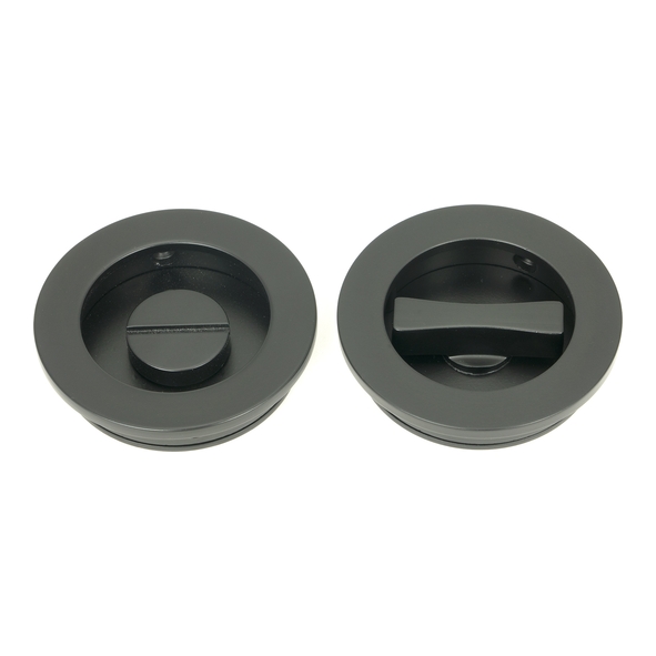 50220 � 60mm � Matt Black � From The Anvil Plain Round Pull - Privacy Set