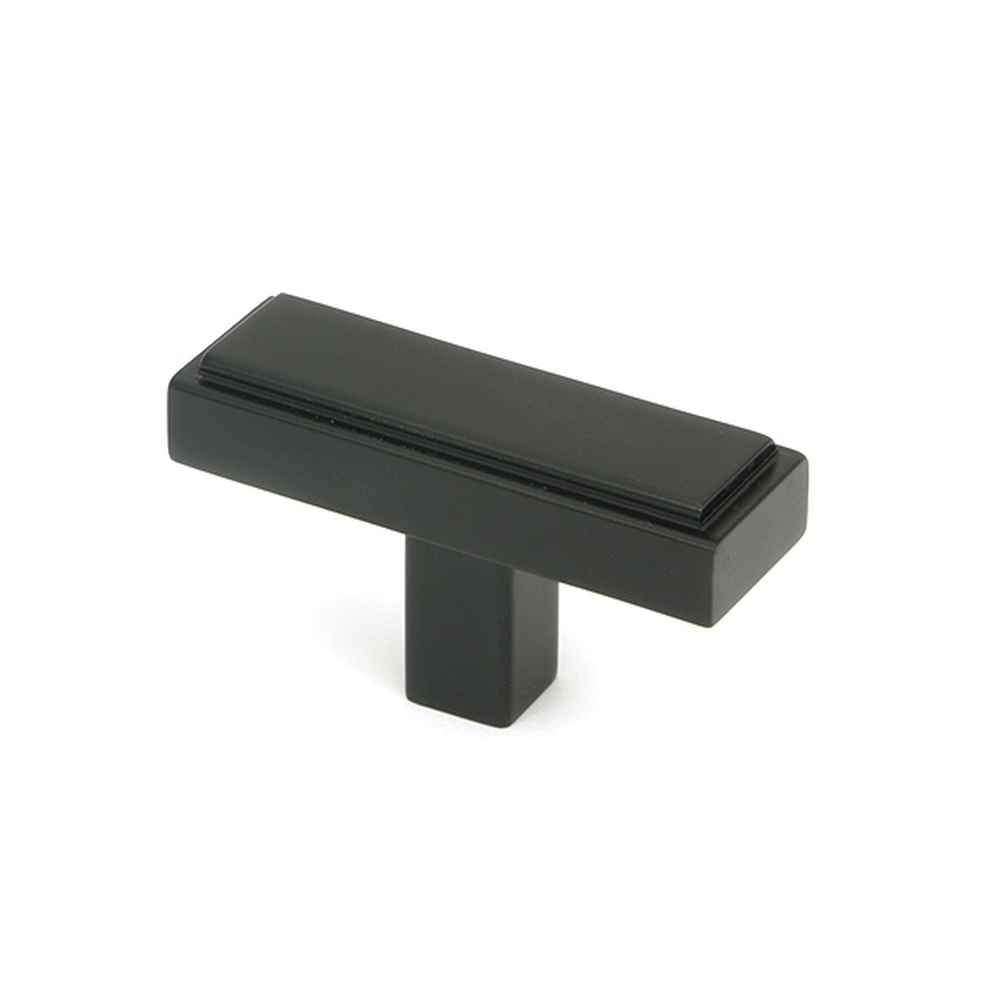 50560  50mm  Matt Black  From The Anvil Scully T-Bar Cabinet Knob