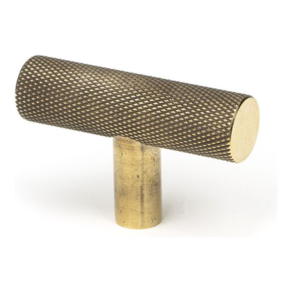 50569  50mm  Aged Brass  From The Anvil Brompton T-Bar Cabinet Knob