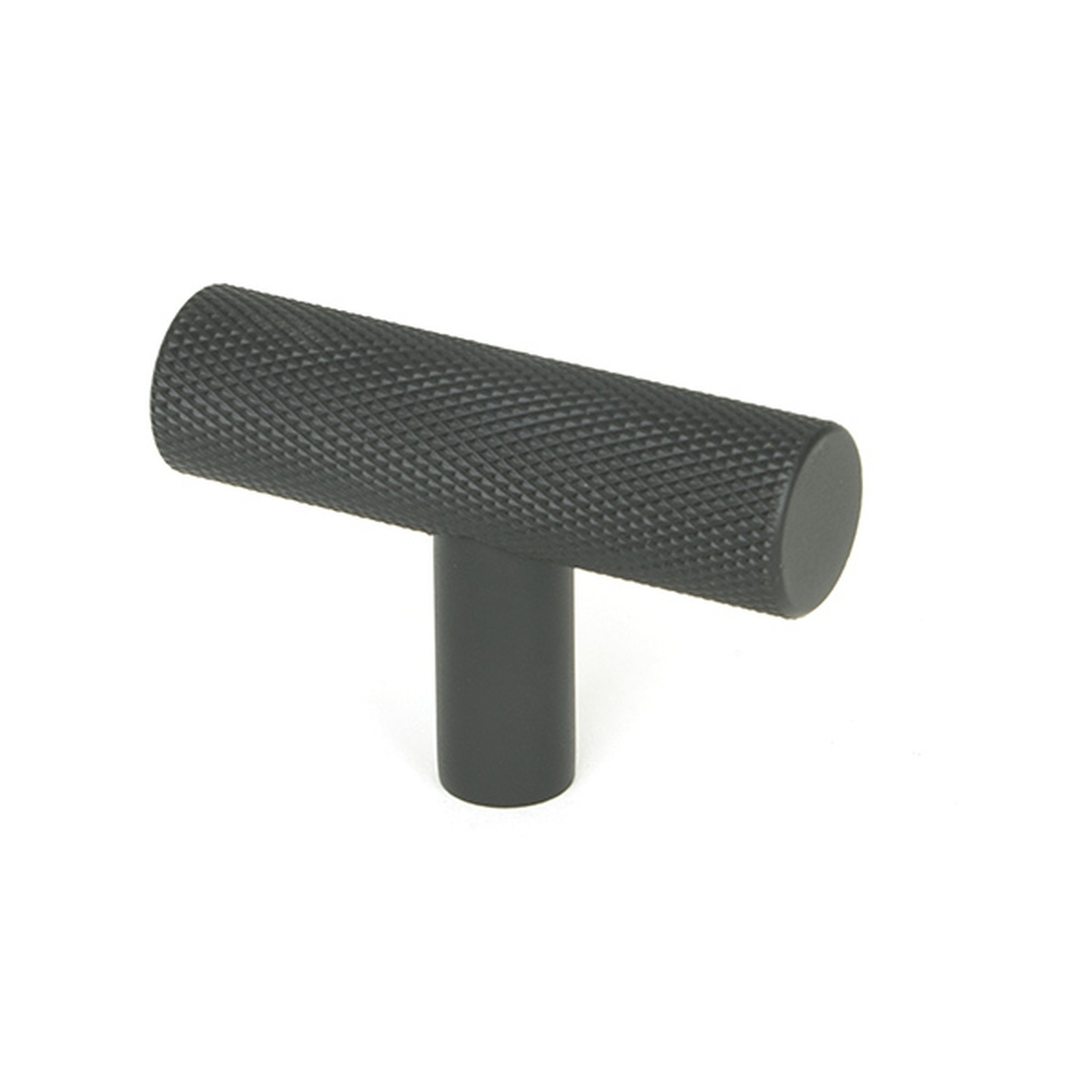 50573  50mm  Matt Black  From The Anvil Brompton T-Bar Cabinet Knob