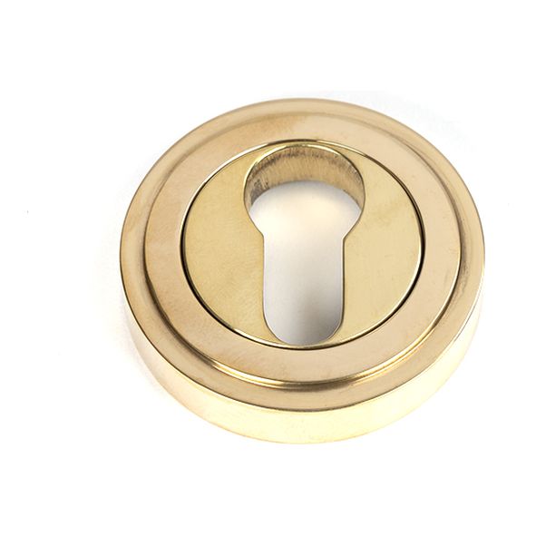 50593  53mm  Polished Brass  From The Anvil Round Euro Escutcheon [Art Deco]
