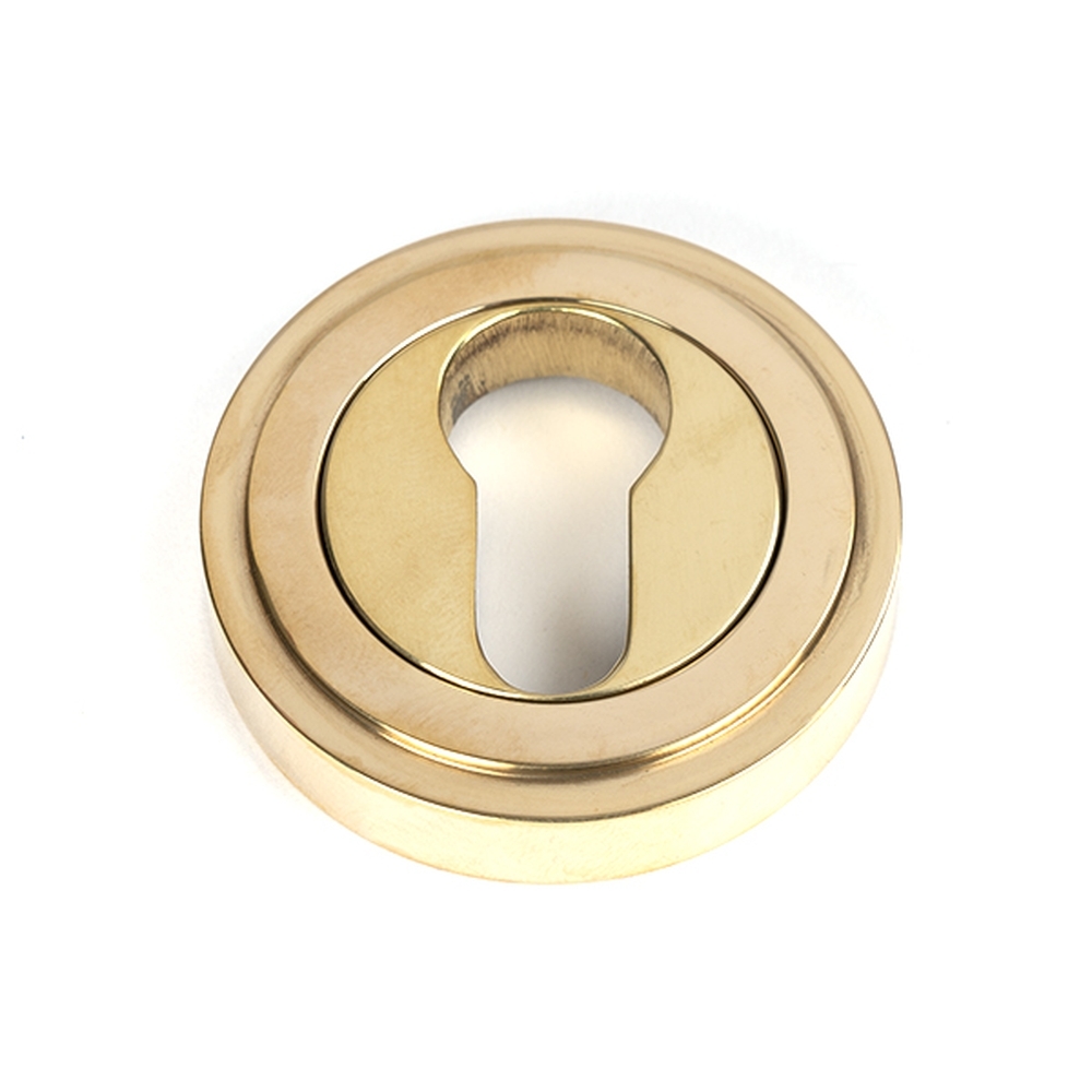 50593  53mm  Polished Brass  From The Anvil Round Euro Escutcheon [Art Deco]