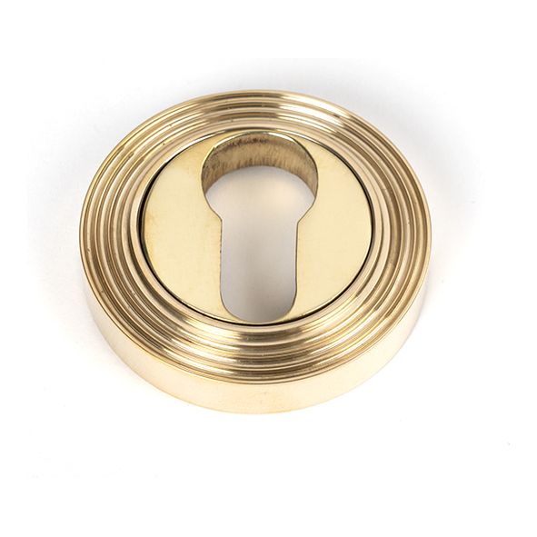 50594  53mm  Polished Brass  From The Anvil Round Euro Escutcheon [Beehive]