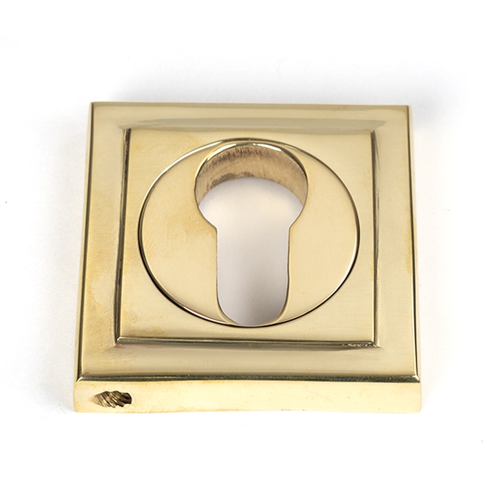 50595  53mm  Polished Brass  From The Anvil Round Euro Escutcheon [Square]