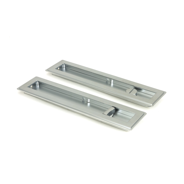 50641 � 250mm � Satin Chrome � From The Anvil Art Deco Rectangular Pull - Privacy Set