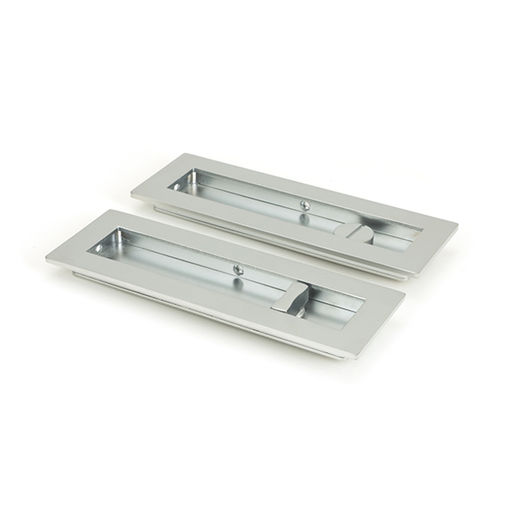 50642  175mm  Satin Chrome  From The Anvil Plain Rectangular Pull - Privacy Set