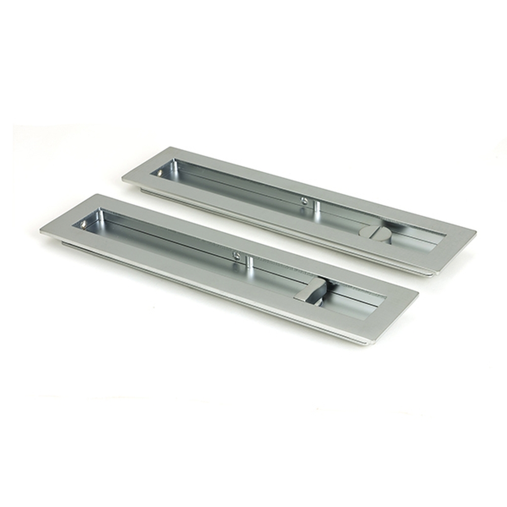 50643  250mm  Satin Chrome  From The Anvil Plain Rectangular Pull - Privacy Set