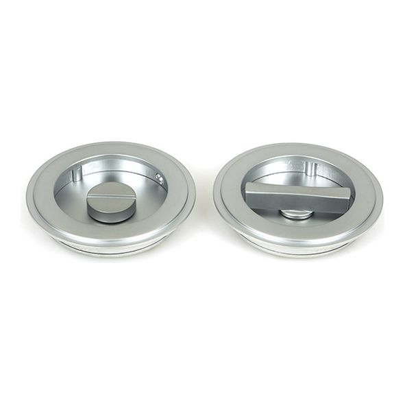 50649 • 75 mm • Satin Chrome • From The Anvil Art Deco Round Pull - Privacy Set