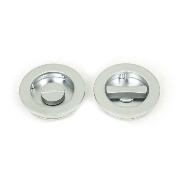 50650 � 60mm � Satin Chrome � From The Anvil Plain Round Pull - Privacy Set