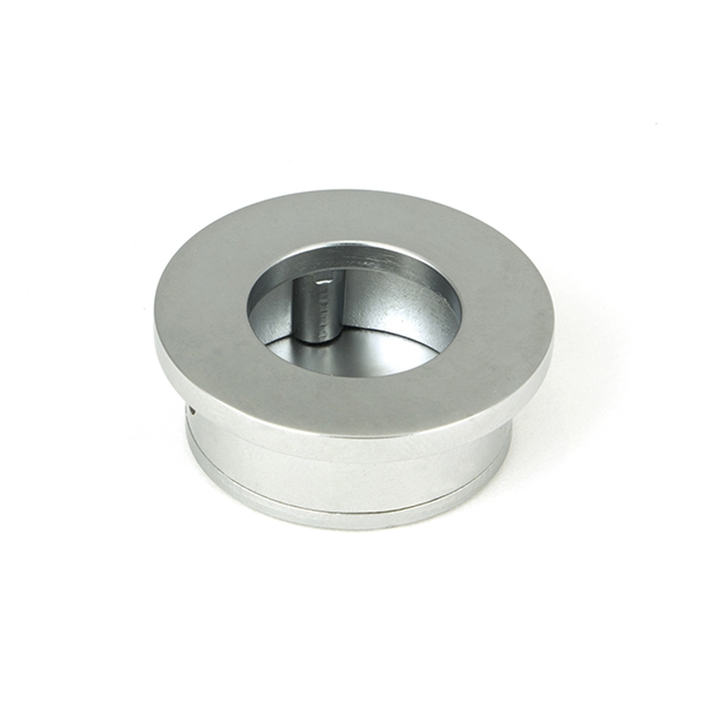 50653  34mm  Satin Chrome  From The Anvil Round Finger Edge Pull