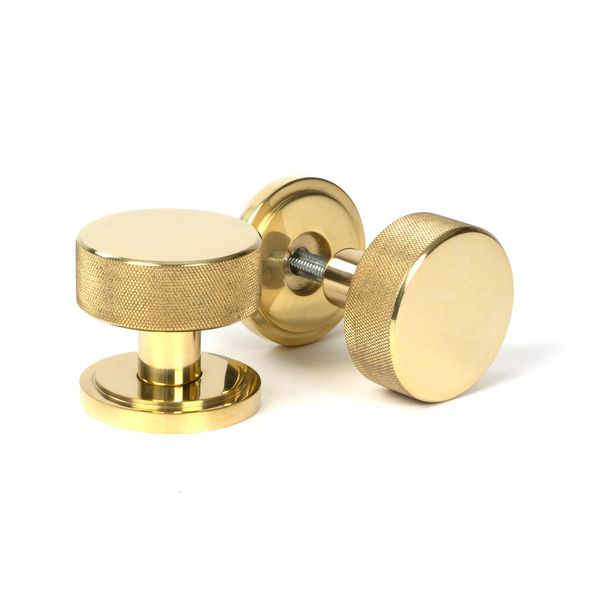 50836 • 63mm • Polished Brass • From The Anvil Brompton Mortice Knobs On Art Deco Roses