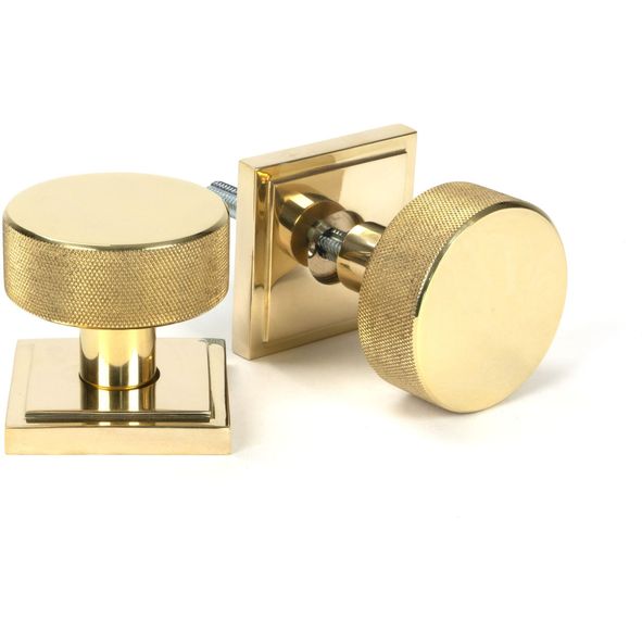 50838 • 63mm • Polished Brass • From The Anvil Brompton Mortice Knobs On Square Roses