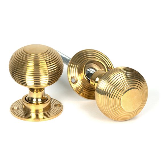 50840 • 50mm • Polished Brass • From The Anvil Heavy Beehive Mortice/Rim Knob Set