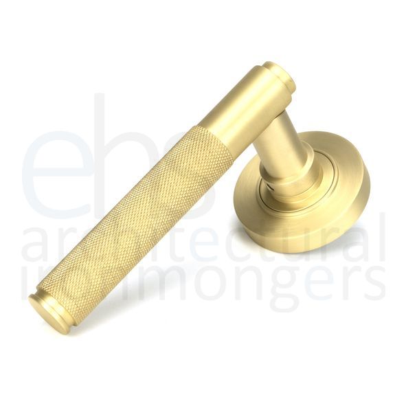 50843  53 x 8mm  Satin Brass  From The Anvil Brompton Lever on Rose Set [Plain]