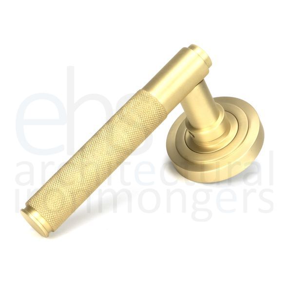 50844 • 53 x 8mm • Satin Brass • From The Anvil Brompton Lever on Rose Set [Art Deco]