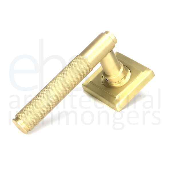 50846 • 53 x 53 x 8mm • Satin Brass • From The Anvil Brompton Lever on Rose Set [Square]